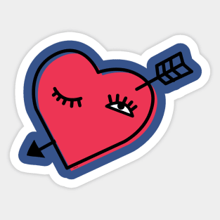 Flirting Heart Valentine Humor Funny Love Sticker